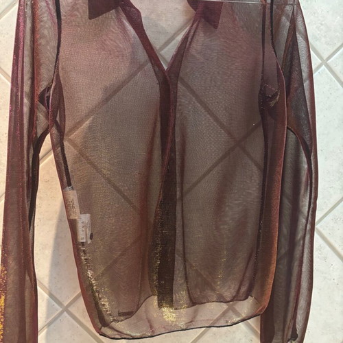 Morgan transparent shirt like new in burgundy with gold details