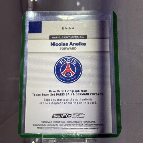 Nicolas Anelka Autograph Card numbered 2/25 like new, Paris Saint-Germain