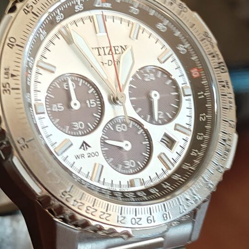 Citizen Promaster Sky EcoDrive Chronograph Silver Stainless Steel Bracelet watch like new