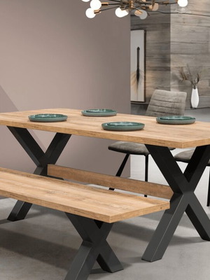 Ξύλινη τραπεζαρία σαν καινούργιο 200x90x75