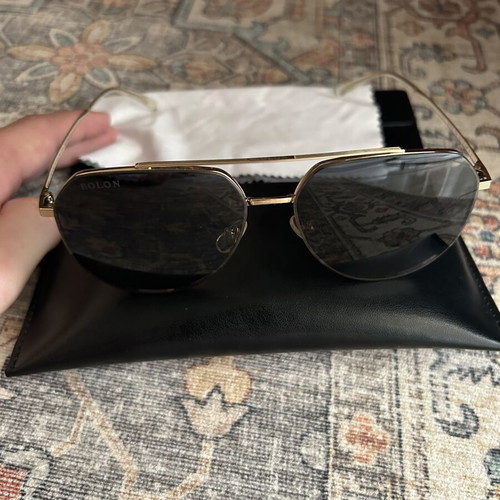 Bolon men's sunglasses like new with gold metal frame