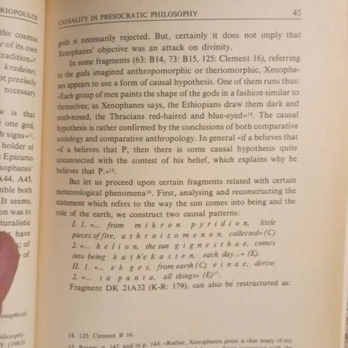 The Concept of Causality in Presocratic Philosophy used