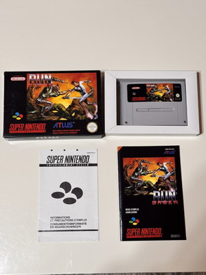 Run Saber SNES game like new, action