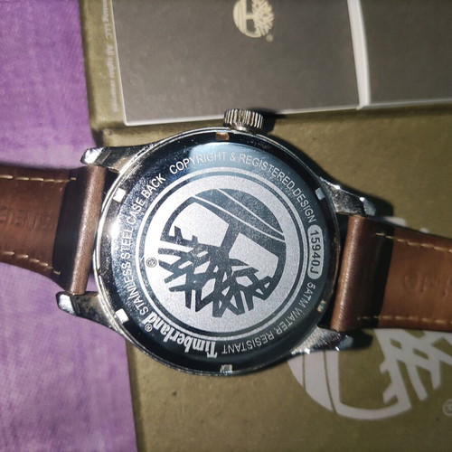 Timberland TBL15940JS men's watch used with brown leather strap