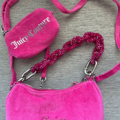 Juicy Couture Blossom chain crossbody bag like new, pink