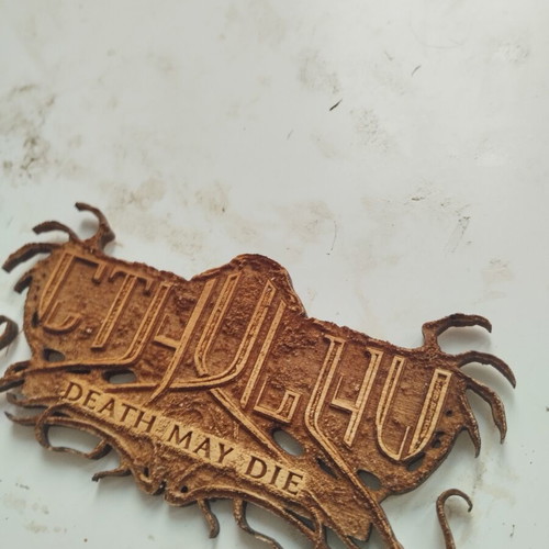 Wooden Cthulhu Death May Die decorative plaque