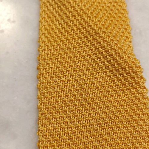 Knitted summer vintage tie like new, gold yellow