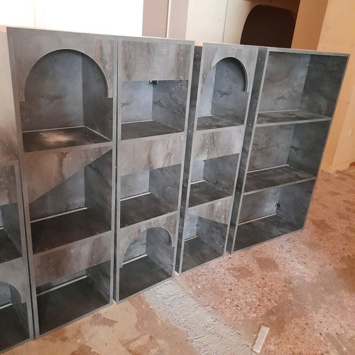 Bar back panel composition used, melamine, 4.80 meters