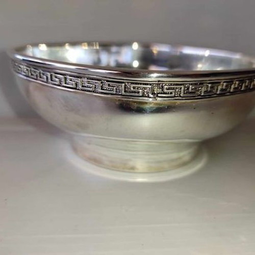 Silver-plated serving bowl used