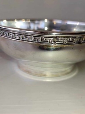 Silver-plated serving bowl used