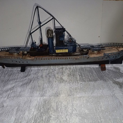 Metal ship handmade collectible used