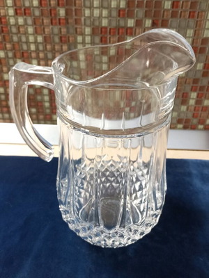 Large crystal pitcher new, 1.5 litre capacity