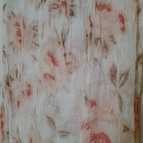 Spring long cotton scarf with floral pattern like new