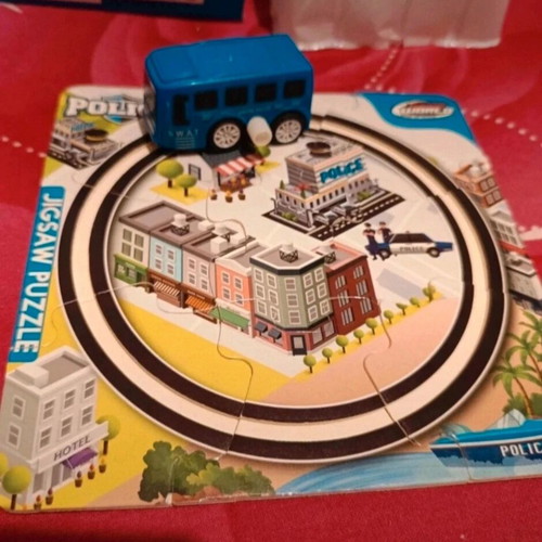 3D Puzzle Police Car New, 9 Pieces with Track