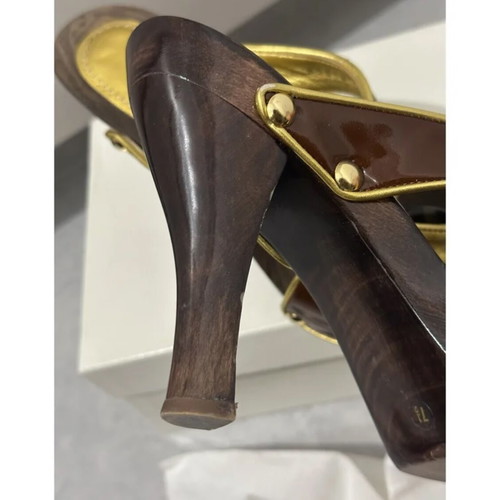 Casadei wooden heel like new, brown women's pumps size 37.5