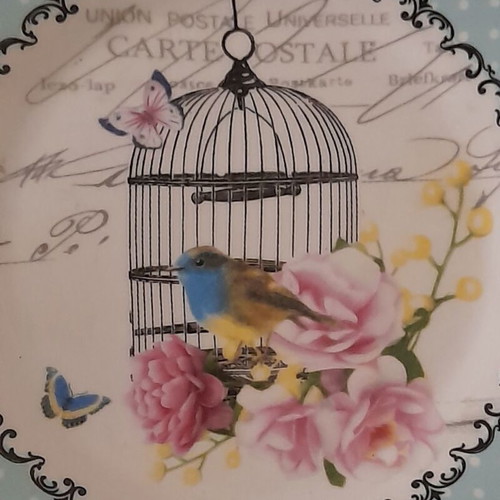 Porcelain plates vintage like new, set of 3, blue-sky shades