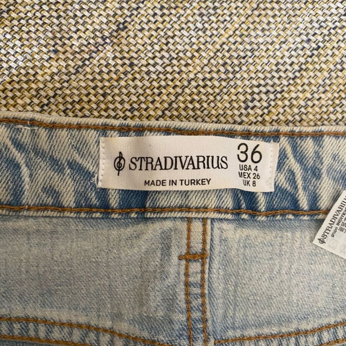 Stradivarius denim skirt below the knee with slit, size 36, like new
