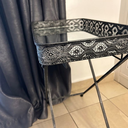 Inart silver decorative bar table new with mirror