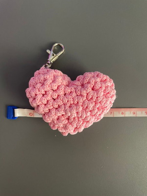 Handmade heart keychain pink new