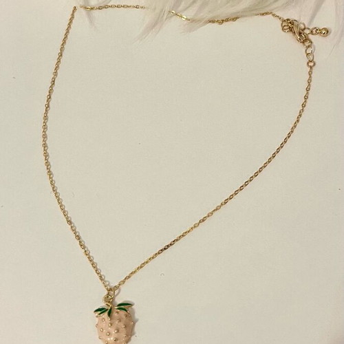 Strawberry Necklace new, beige and pink