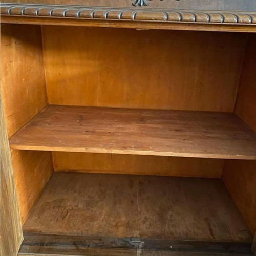 Antique walnut wood buffet used with lion feet