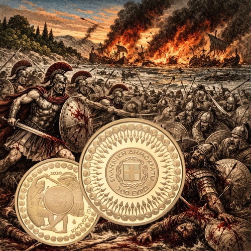 Greece 2020 Gold 200 Euro Coin Persian Wars Proof