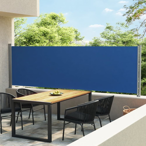 VidaXL fabric blue retractable sunshade new