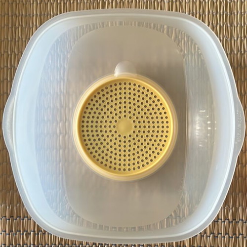 Tupperware cheese container slightly used with scratches