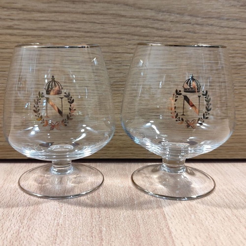 Napoleon Cognac set of two vintage promotional glasses like new