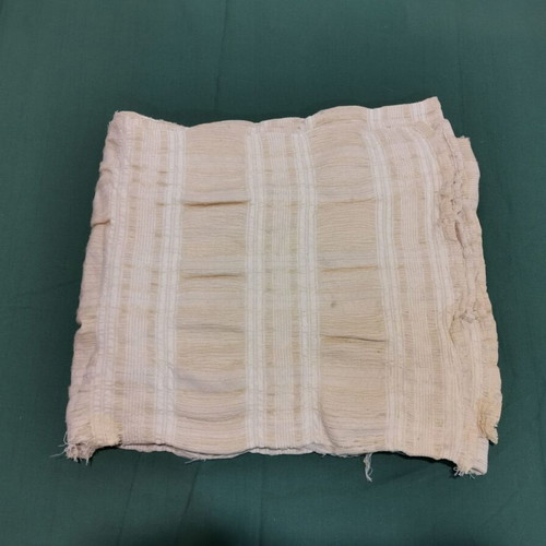 Wool woven bed sheet used, 1930s vintage with wear