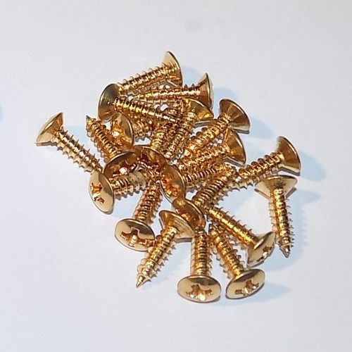 Gold color screws for pickguards set of 20 pieces new