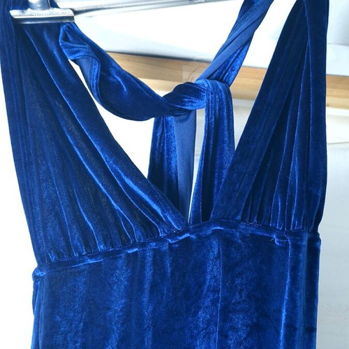 Velvet Long Dress Shein used, royal blue, -  7,00 - Vendora.cy