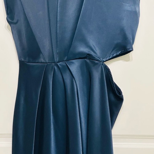 Zara blue satin dress with cutouts like new