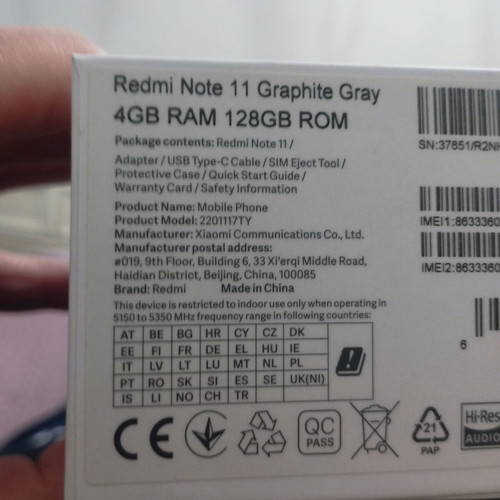 Redmi Note 11 μεταχειρισμένο, γκρι, 128GB, Dual SIM