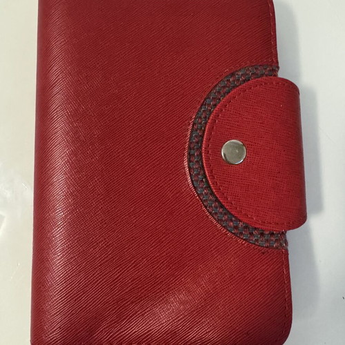 Organizer agenda red with card slots like new