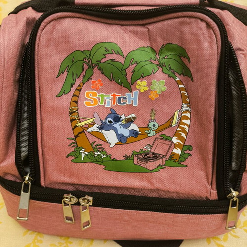 Stitch Scrump Disney Pink Insulated Lunch Bag with 2 Compartments