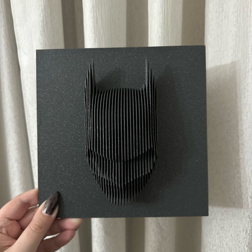 Dark Knight layered sculpture Batman wall art with 3D effect