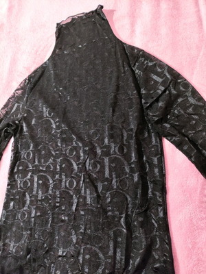 Mesh top new, black with inscriptions