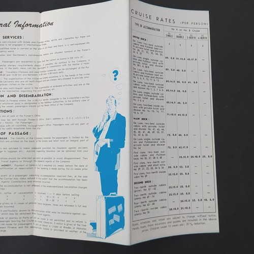Nomikos Lines Delos cruise ship brochure 1964