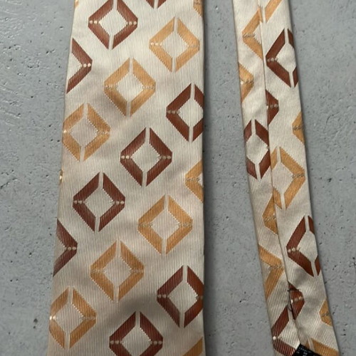 Roy Robson vintage tie new, beige and brown silk