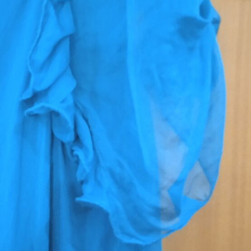 Dress turquoise, like new, medium to large size, airy with puff sleeves