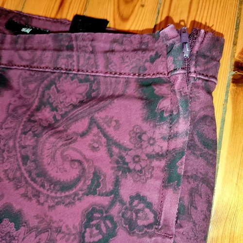 Paisley print skinny trousers used, H&M, size S