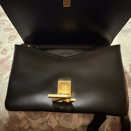 Zadig & Voltaire crossbody leather bag new, black and gold