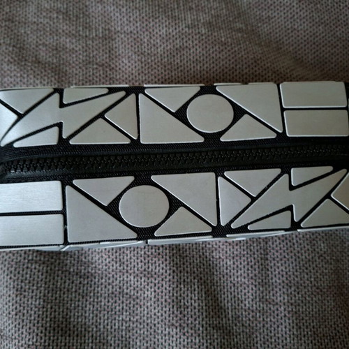 Toiletry bag new, black and silver