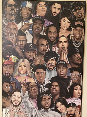 Hip hop icons poster mounted on wood