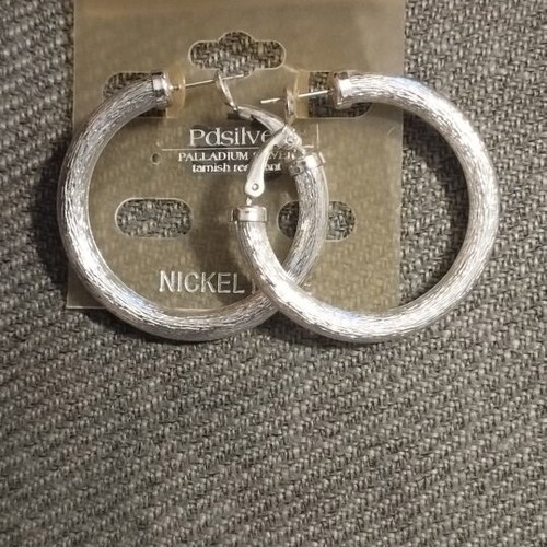 Pdsilver silver hoop earrings, nickel free, hypoallergenic