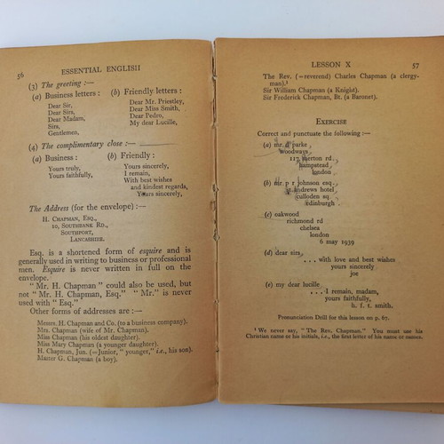 Essential English books used, pack of 4, 1947-1952