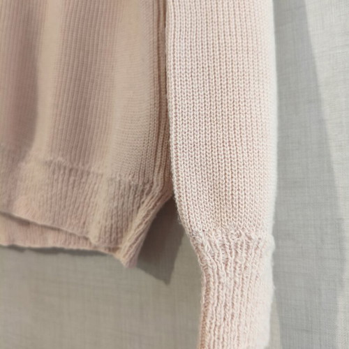ARS Woman Fashion pink knitted sweater medium like new with stripes