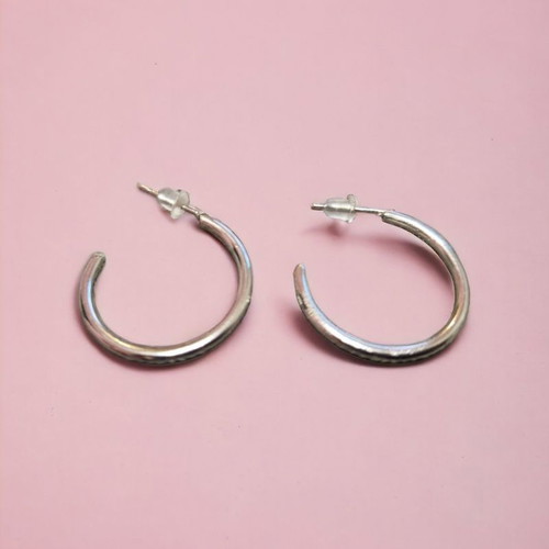 Silver hoop earrings new