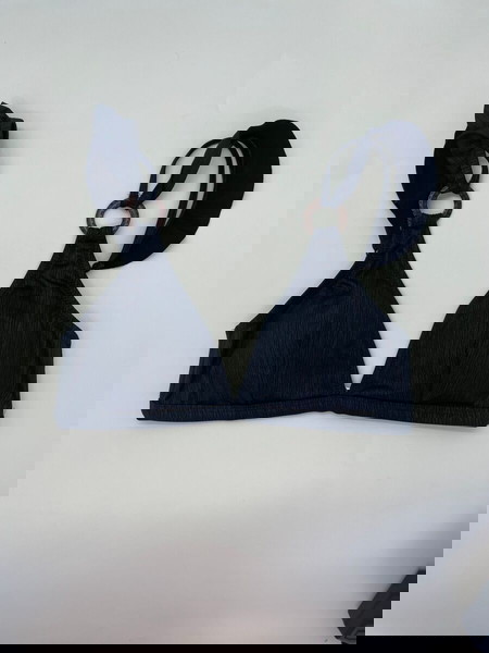 Αφόρετο Lida ζακάρ ανθρακί δετό τρίγωνο μαγιό με κρίκους Small